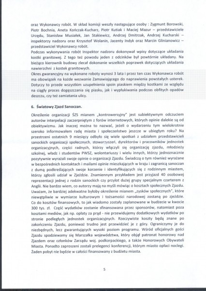 Miejscy radni pytają o oświatę, bazę sportową i Światowy Zjazd Sanoczan