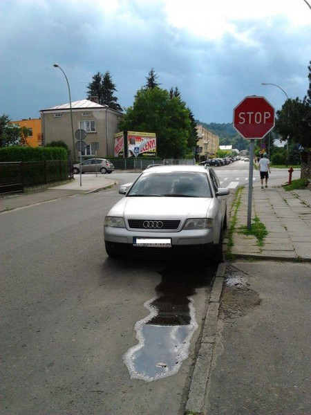 Tak parkujemy w Sanoku. Na miejscu dla karetek
