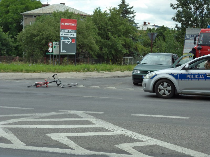 Samochód wjechał w rowerzystę