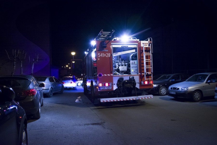 Nocny pożar w Sanoku [ZDJĘCIA]