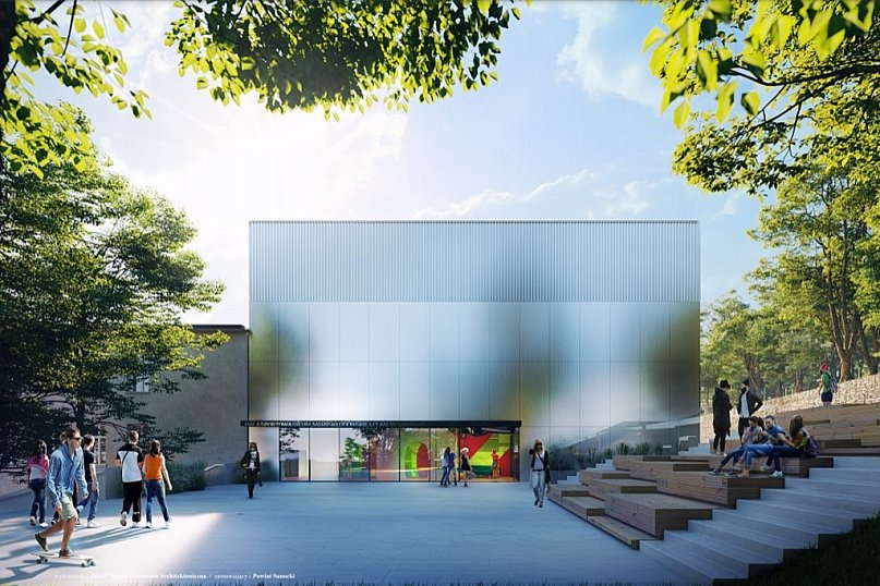 Wizualizacja hali sportowej przy II LO w Sanoku