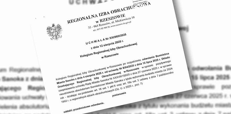 RIO: Uchwała Rady Miasta Sanoka zgodna z prawem - 38556